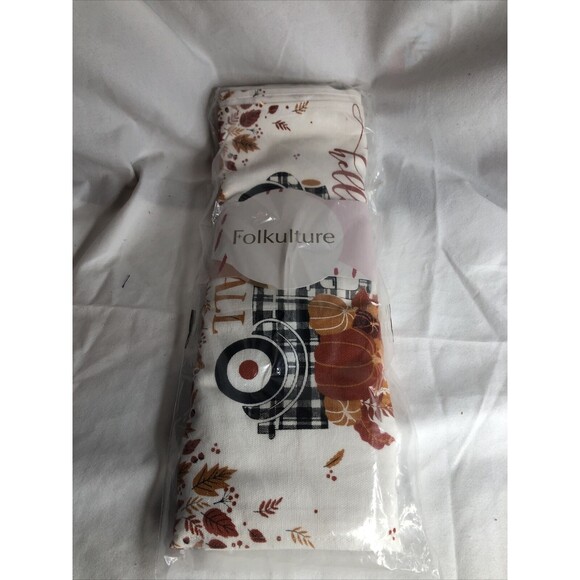 Folkulture Farmhouse Table Runner Pumpkin Truck 14x108 NEW - Picture 7 of 12